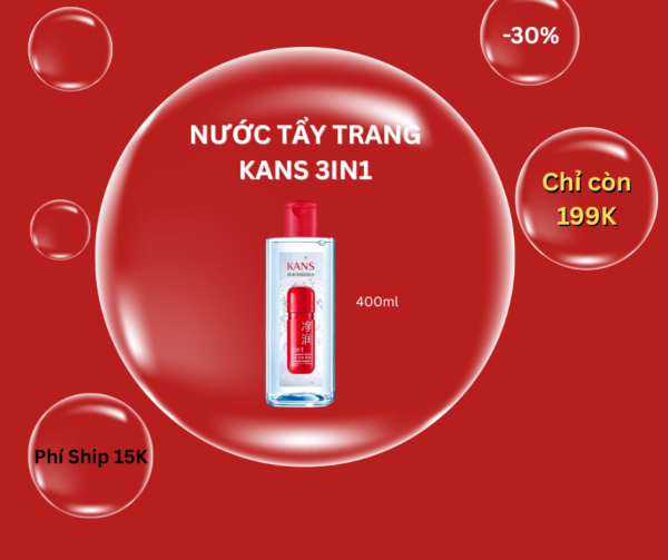 Nước Tẩy Trang 3IN1 KANS 400ml