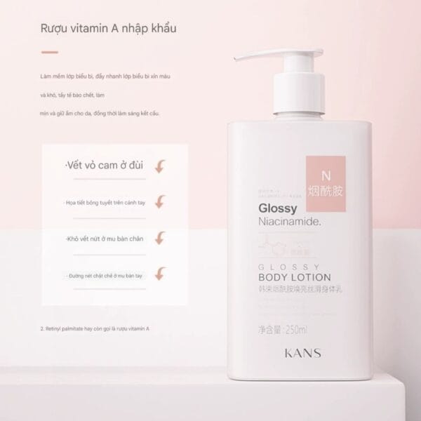 Body Lotion Dưỡng Ẩm Trắng Da Kans - Hình ảnh 5
