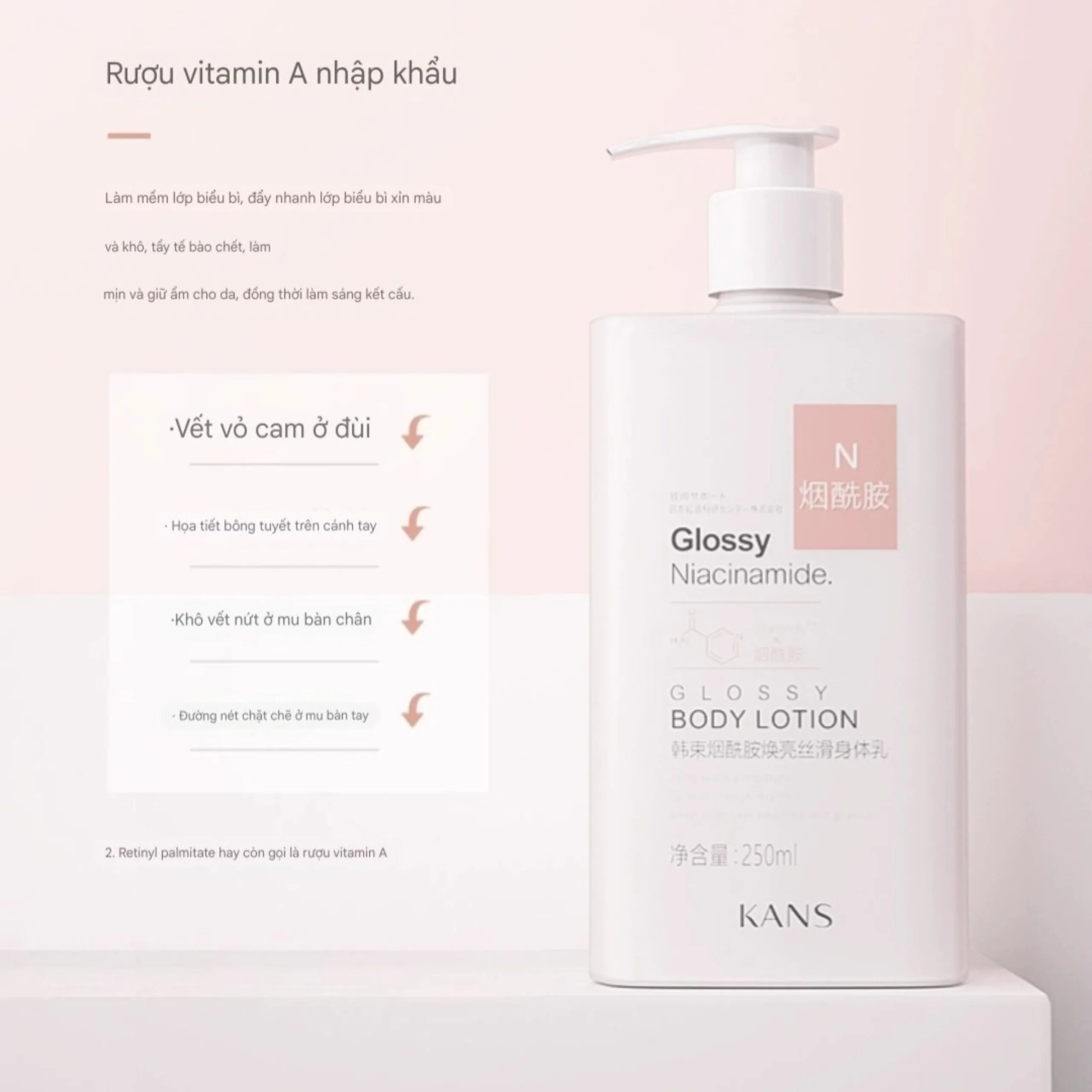 Body Lotion Dưỡng Ẩm Trắng Da Kans - Ảnh 5