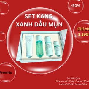 Bộ Dưỡng Da Kiềm Dầu Giảm Mụn Trắng Da - KANS Xanh Dầu Mụn