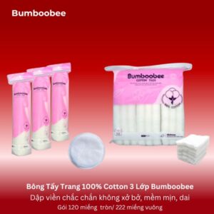 Bông Tẩy Trang 100% Cotton 3 Lớp Bumboobee