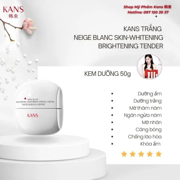 Kem Dưỡng Ẩm Trắng Da Kans Trắng - Hình ảnh 9