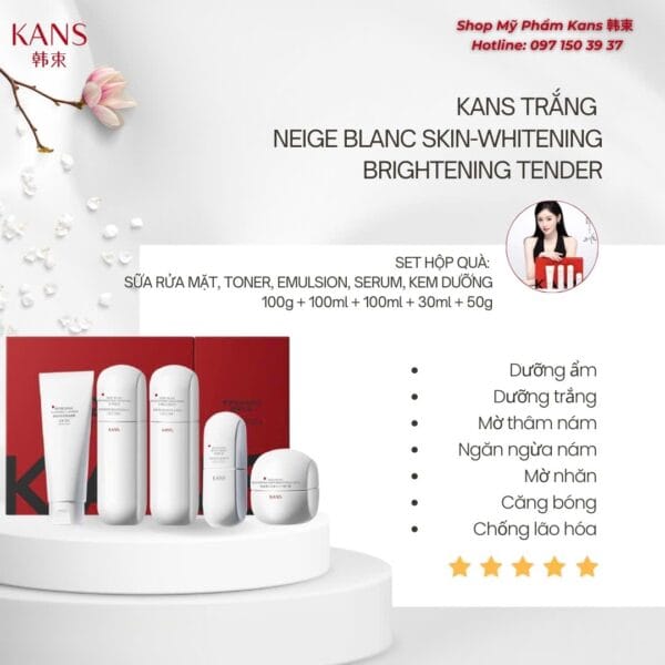 Bộ Dưỡng Ẩm Trắng Da, Săn Chắc - KANS Trắng - Ảnh 5