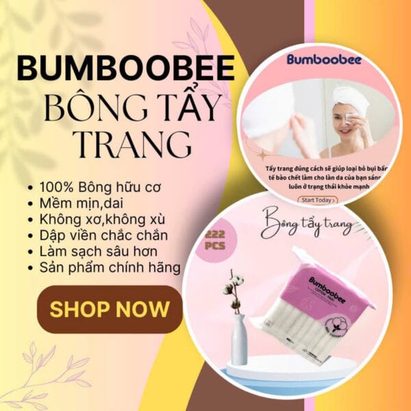 Bông Tẩy Trang 100% Cotton 3 Lớp Bumboobee - Hình ảnh 4