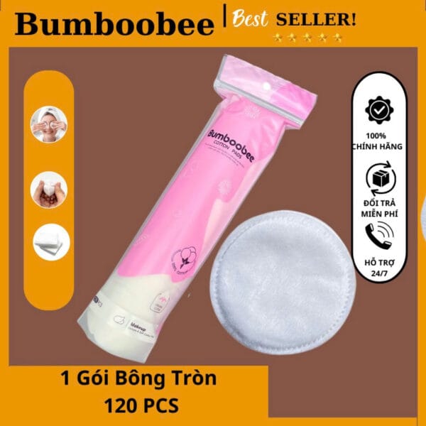 Bông Tẩy Trang 100% Cotton 3 Lớp Bumboobee - Hình ảnh 3