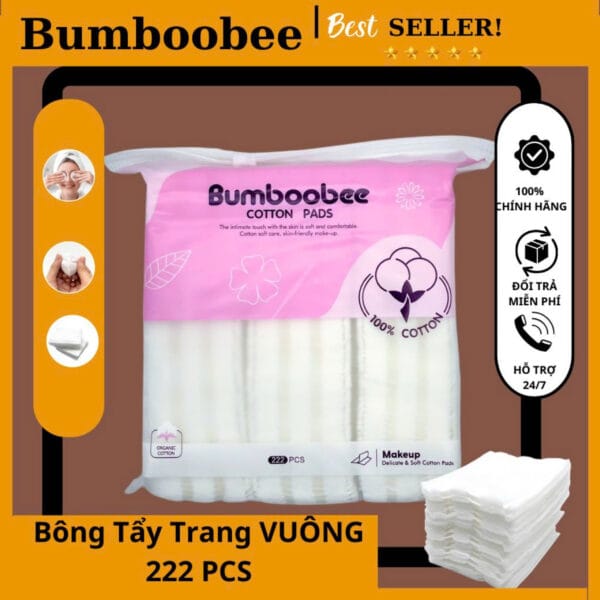 Bông Tẩy Trang 100% Cotton 3 Lớp Bumboobee - Hình ảnh 2