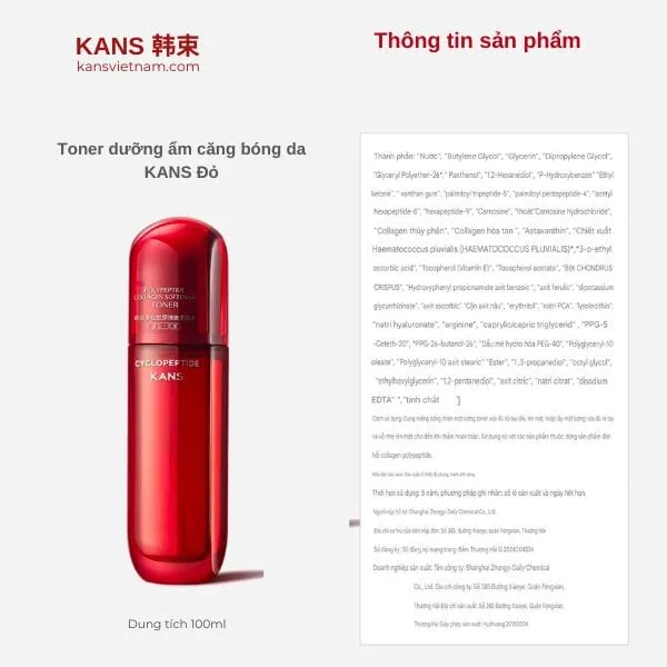 Combo 3 Sản Phẩm Dưỡng Ẩm Săn Chắc Da KANS - Ảnh 7