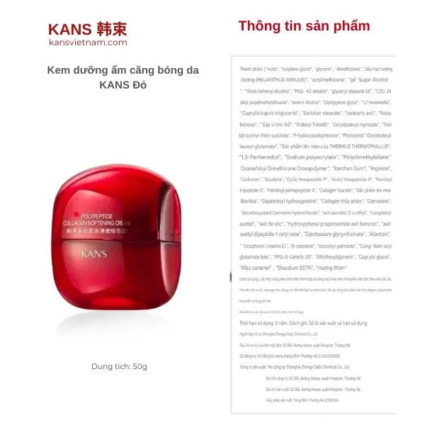 Bộ Dưỡng Da Săn Chắc Căng Bóng Mờ Nhăn - KANS Đỏ Chính Hãng - Ảnh 9