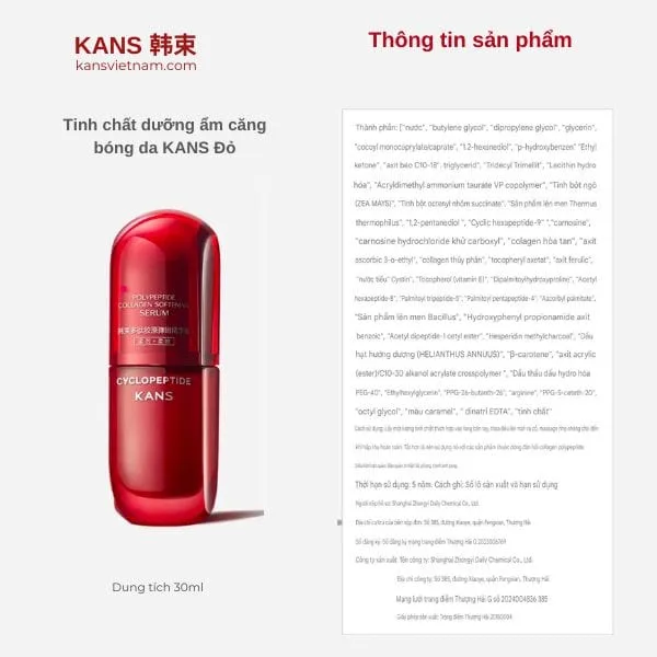 Combo 3 Sản Phẩm Dưỡng Ẩm Săn Chắc Da KANS - Ảnh 8
